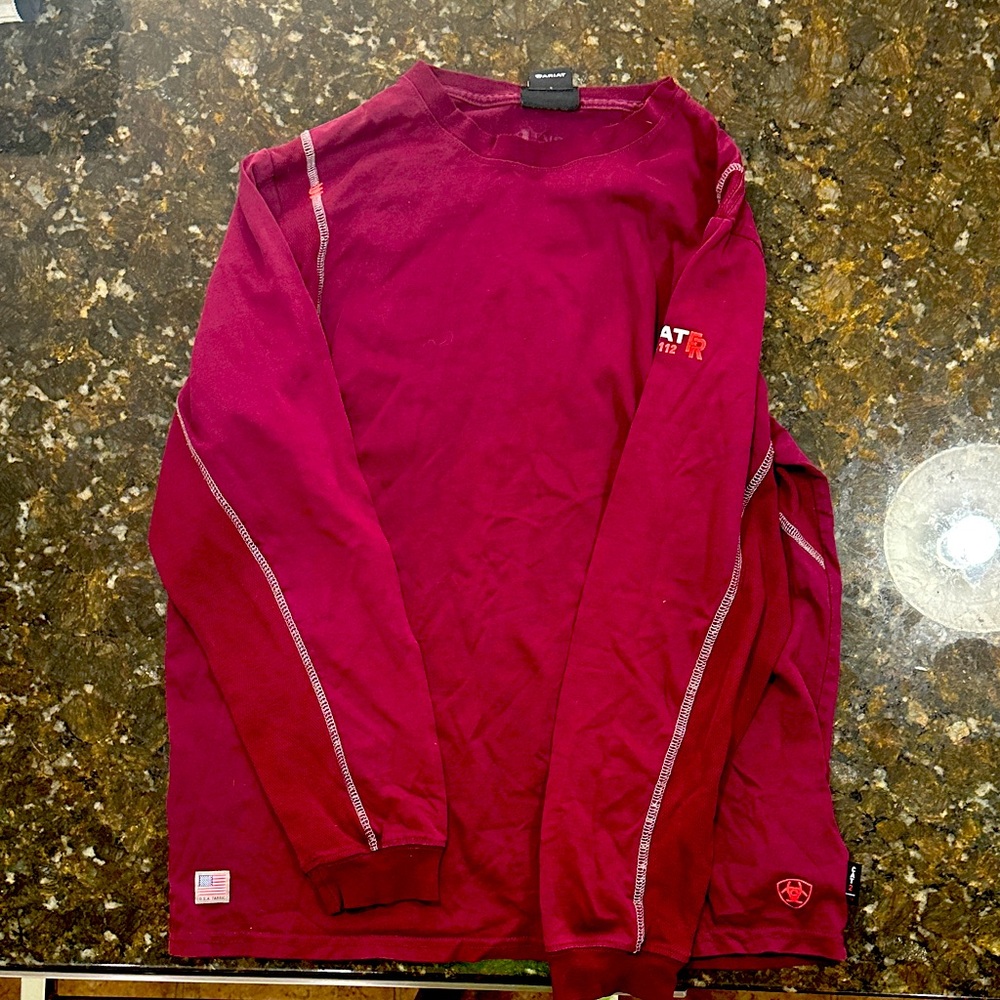 Ariat FR Deep Red Long Sleeve Shirt